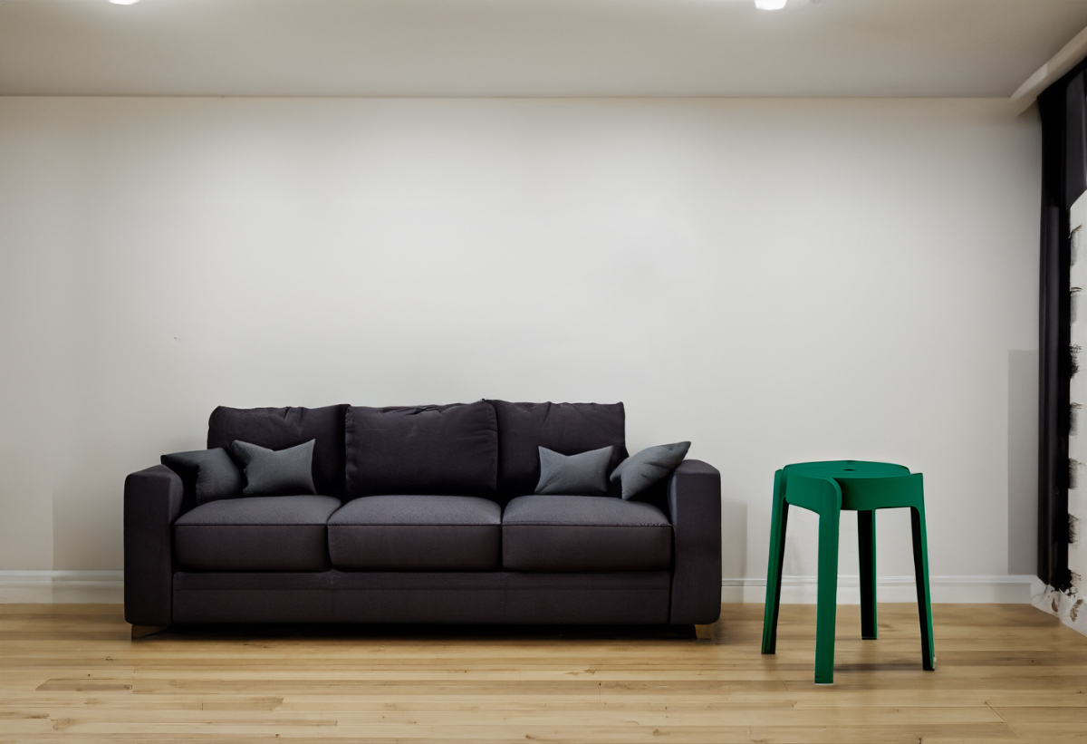 Το σκαμπό στο χώρο ενός σαλονιού.